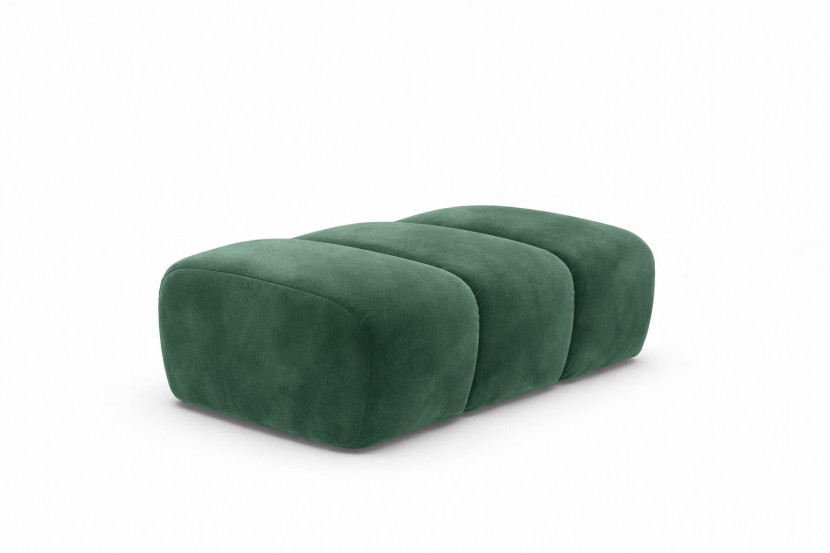 Pufa modułowa, tkanina welur Bluvel, Zielony, CROISSANT 969850