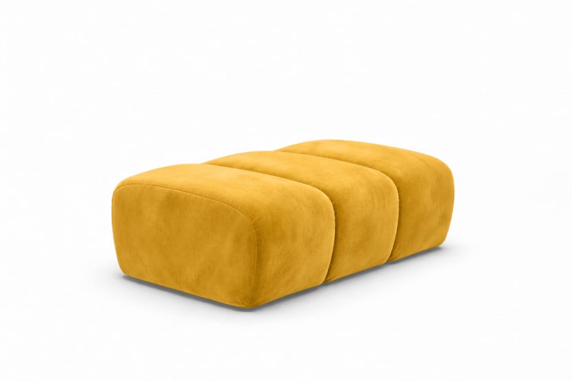 Pufa modułowa, tkanina welur Bluvel, Złoty, CROISSANT 969849
