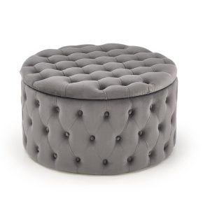 Pufa NUNEZ VELVET szara ze schowkiem 1001745 Pufa NUNEZ VELVET szara ze schowkiem 1001745
