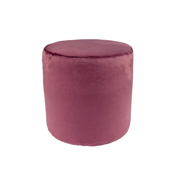 Pufa okrągła 40×40 cm VELVET MINKY puszysty miękki welur brudno różowa 795196