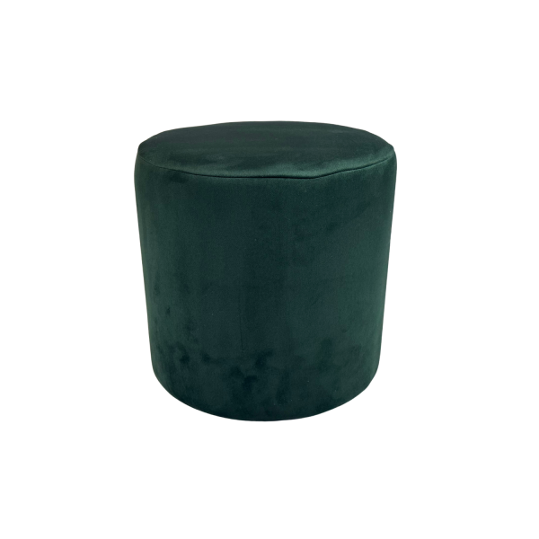 Pufa okrągła ELEMENT 40x40 cm trudnopalny łatwoczyszczący welur zielona 795158