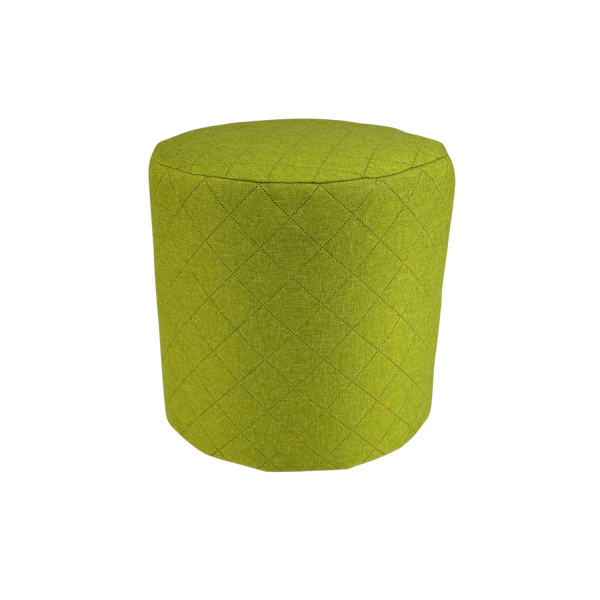 Pufa okrągła SAWANA pikowana do salonu 40x40 cm siedzisko limonkowa 795166