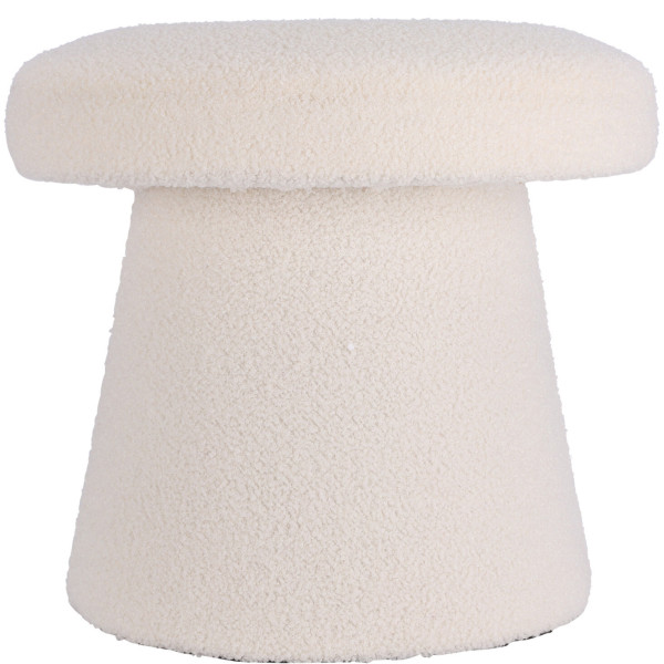Pufa okrągła tapicerowana TEDDY grzybek boucle, Ø 43 x 38 cm 990271