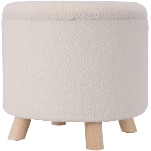 Pufa okrągła tapicerowana ze schowkiem TEDDY, Ø 40 x 37 cm 437492 Pufa okrągła tapicerowana ze schowkiem TEDDY, Ø 40 x 37 cm 437492