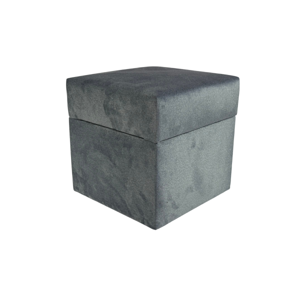 Pufa otwierana kwadratowa ELEMENT 40x40 cm welur trudnopalny ciemno szara 795163