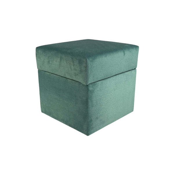 Pufa otwierana kwadratowa ELEMENT 40x40 cm welur trudnopalny jasna zieleń 795059