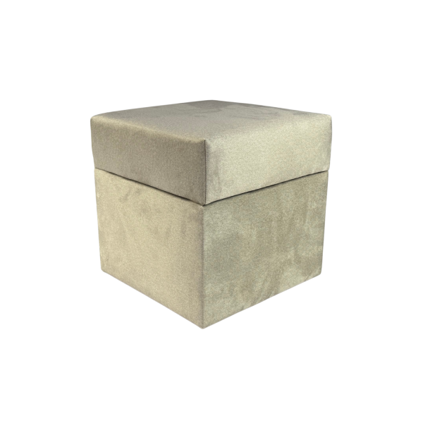Pufa otwierana kwadratowa ELEMENT 40x40 cm welur trudnopalny jasno beżowa 795089