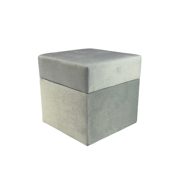 Pufa otwierana kwadratowa ELEMENT 40x40 cm welur trudnopalny jasno szara 795038