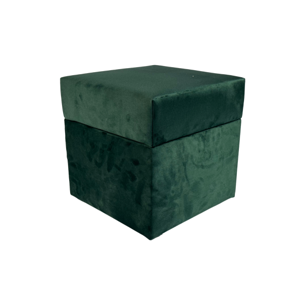 Pufa otwierana kwadratowa ELEMENT 40x40 cm welur trudnopalny zieleń 795097