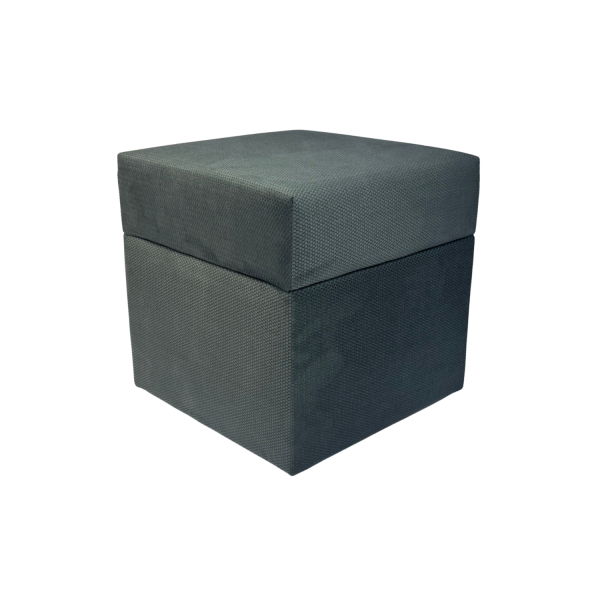 Pufa otwierana kwadratowa MAKALU 40x40 cm delikatny plusz antracytowa 795210
