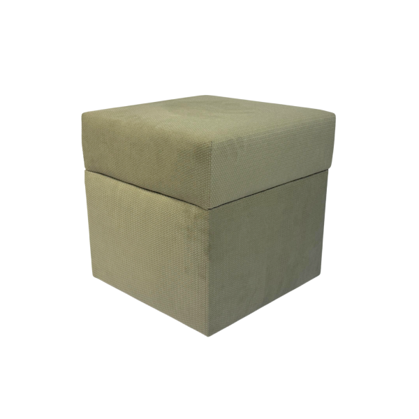 Pufa otwierana kwadratowa MAKALU 40x40 cm delikatny plusz cappuchino 795066