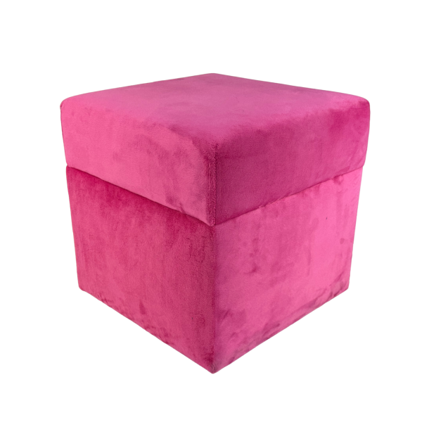 Pufa otwierana kwadratowa VELVET MINKY 40×40 cm welur puszysta fuksja 795221