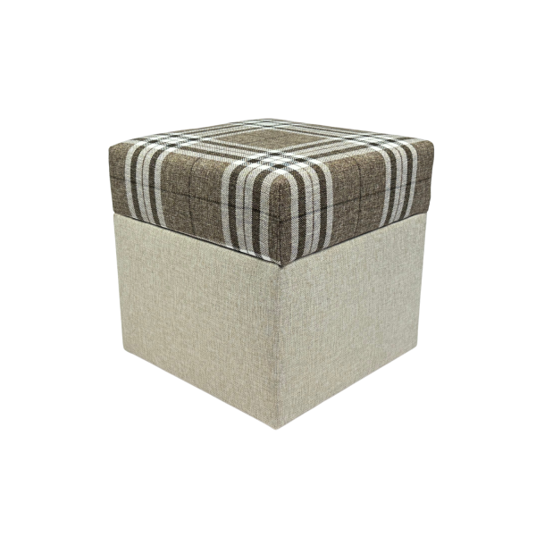 Pufa otwierana LOBOX 40x40 cm dwukolorowa ze schowkiem cappuchino 795032