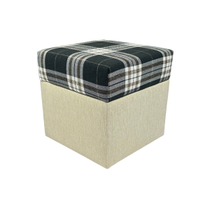 Pufa otwierana LOBOX 40×40 cm dwukolorowa ze schowkiem ciemno brązowa 795057