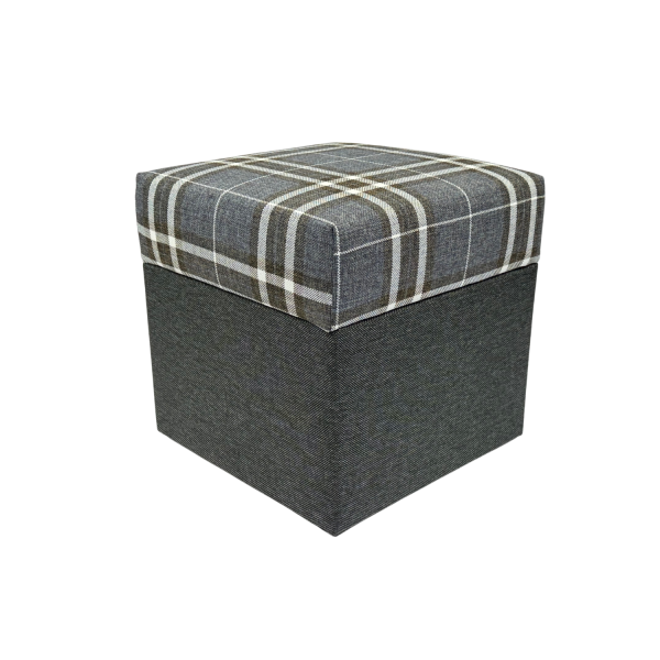 Pufa otwierana LOBOX 40x40 cm dwukolorowa ze schowkiem ciemno szara 794975