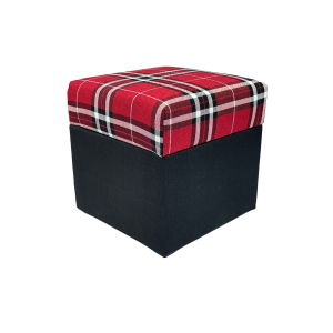 Pufa otwierana LOBOX 40×40 cm dwukolorowa ze schowkiem czerwona 795088