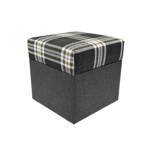 Pufa otwierana LOBOX 40×40 cm dwukolorowa ze schowkiem grafitowa 795160