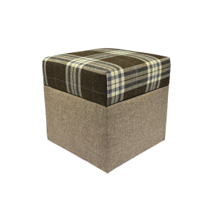Pufa otwierana LOBOX 40×40 cm dwukolorowa ze schowkiem jasno brązowa 795199