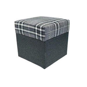 Pufa otwierana LOBOX 40×40 cm dwukolorowa ze schowkiem jasno szara 795162