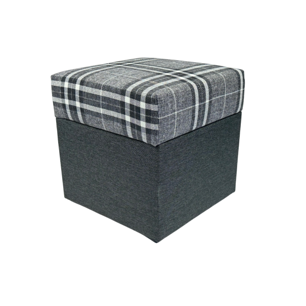 Pufa otwierana LOBOX 40x40 cm dwukolorowa ze schowkiem jasno szara 795162