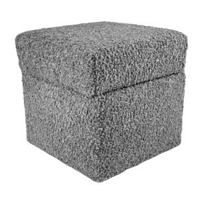 Pufa otwierana ROLF 40×40 cm bouclé baranek ze schowkiem jasno szara 796865