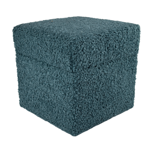 Pufa otwierana ROLF 40×40 cm bouclé baranek ze schowkiem morska 796860