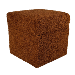 Pufa otwierana ROLF 40×40 cm bouclé baranek ze schowkiem ruda 797318