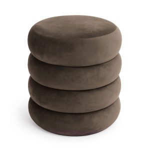 Pufa otwierana ze schowkiem welurowa 42 cm SNUGGO Brązowa 848100 Pufa otwierana ze schowkiem welurowa 42 cm SNUGGO Brązowa 848100