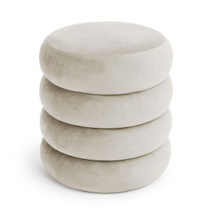Pufa otwierana ze schowkiem welurowa 42 cm SNUGGO Kremowa 848080 Pufa otwierana ze schowkiem welurowa 42 cm SNUGGO Kremowa 848080