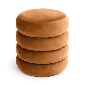 Pufa otwierana ze schowkiem welurowa 42 cm SNUGGO Miedziana 848103 Pufa otwierana ze schowkiem welurowa 42 cm SNUGGO Miedziana 848103