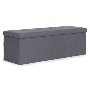 Pufa pikowana 111×38 cm ze schowkiem ciemnoszara ModernHome 964431 Pufa pikowana 111×38 cm ze schowkiem ciemnoszara ModernHome 964431