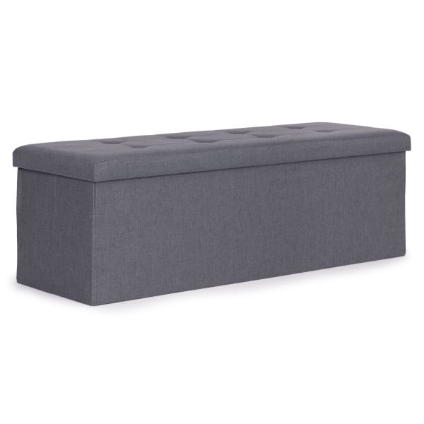 Pufa pikowana 111x38 cm ze schowkiem ciemnoszara ModernHome 964431