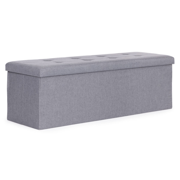 Pufa pikowana 111x38 cm ze schowkiem jasnoszara ModernHome 964430