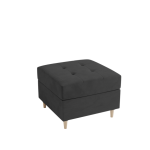Pufa Pikowana VIDO Czarna Kwadratowa 60×60 cm Welurowa Drewniane nogi 783768 Pufa Pikowana VIDO Czarna Kwadratowa 60×60 cm Welurowa Drewniane nogi 783768