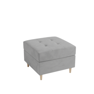 Pufa Pikowana VIDO Szara Kwadratowa 60×60 cm Welurowa Drewniane nogi 783771 Pufa Pikowana VIDO Szara Kwadratowa 60×60 cm Welurowa Drewniane nogi 783771