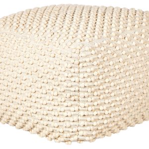 Pufa pleciona bawełniana 50 x 35 cm beżowa 169618 Pufa pleciona bawełniana 50 x 35 cm beżowa 169618