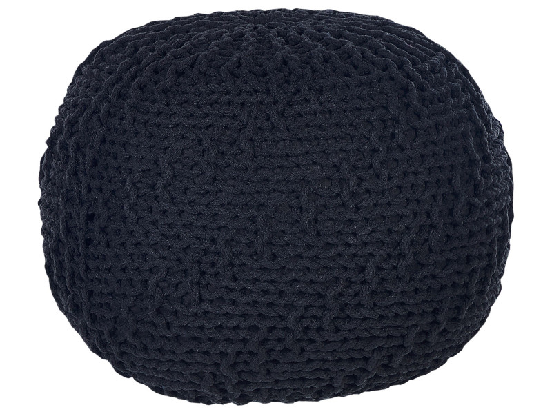 Pufa pleciona bawełniana 50 x 35 cm czarna 60501
