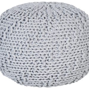 Pufa pleciona bawełniana 50 x 35 cm szara 60363