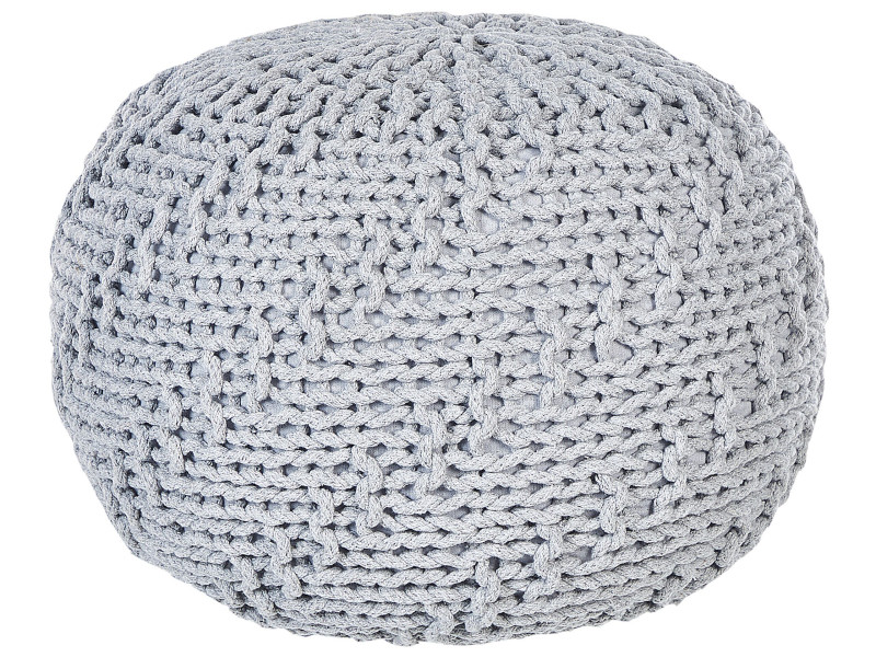 Pufa pleciona bawełniana 50 x 35 cm szara 60363