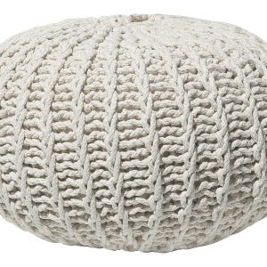 Pufa podnóżek bawełna otomana beżowa 60494