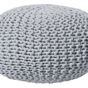 Pufa podnóżek bawełna otomana jasnoszara 60391