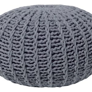 Pufa podnóżek bawełna otomana szara 60376