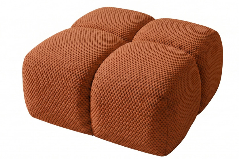 Pufa, podnóżek, strukturalna tkanina Sonic, Miedziany, Averro 1045629