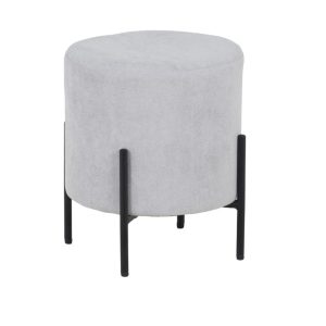 Pufa podnóżek tapicerowany szary tkanina boucle TEDDY 962937