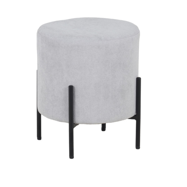 Pufa podnóżek tapicerowany szary tkanina boucle TEDDY 962937