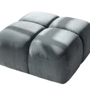 Pufa, podnóżek, tkanina welurowa Bluvel, Niebieskoszary, Averro 942294