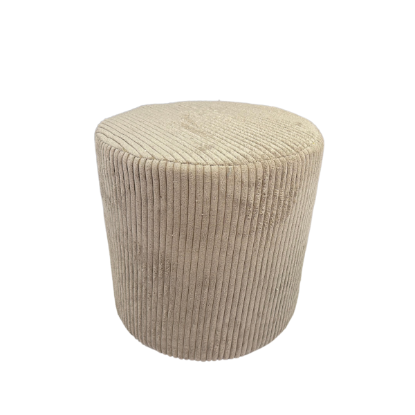 Pufa POSO sztruksowa 40x40 cm tapicerowana okrągła do salonu cappuchino 795122