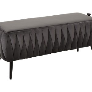 Pufa prostokątna Flint 110 cm ciemnoszara z pojemnikiem 714090