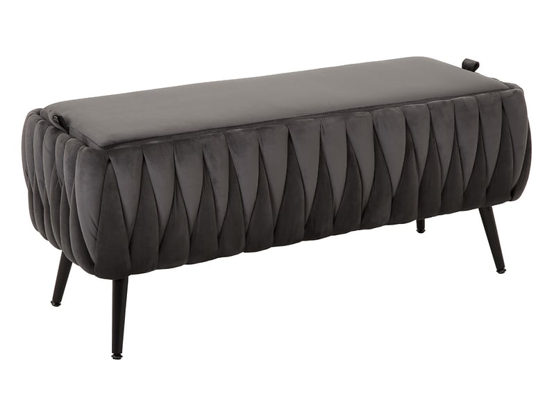 Pufa prostokątna Flint 110 cm ciemnoszara z pojemnikiem 714090