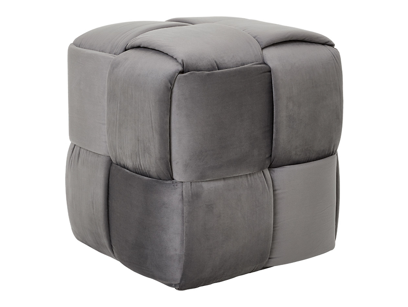 Pufa prostokątna Luca 42 cm aksamitna ciemnoszara 714152